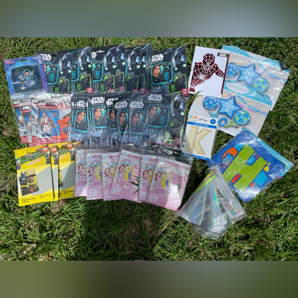 Assorted Star Wars and Disney Party Supplies